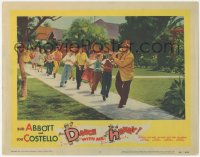 3r1078 DANCE WITH ME HENRY LC #3 1956 pied piper Lou Costello leading children on the sidewalk!