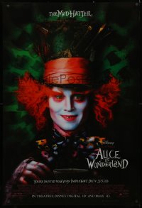 3t0388 ALICE IN WONDERLAND lenticular 1sh 2010 Burton, Johnny Depp as the Mad Hatter