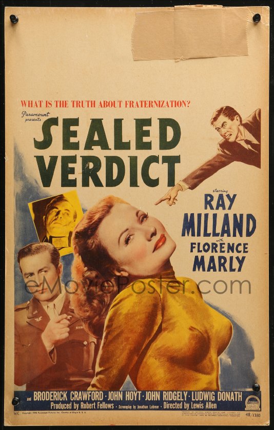 EMoviePoster Com W SEALED VERDICT WC Different Image Of Ray Milland Sexy Florence