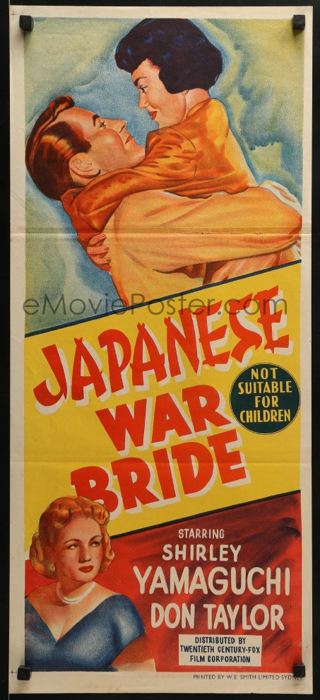 3x0444 Japanese War Bride Aust Daybill 1952 Romantic Art Of Soldier Don Taylor