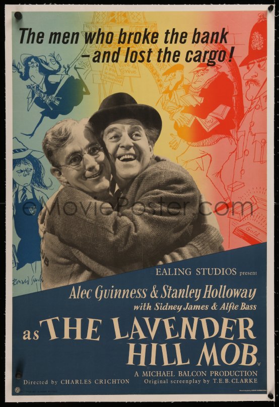 EMoviePoster Com C LAVENDER HILL MOB Linen English Double Crown Alec Guinness Ealing