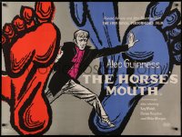 4d0260 HORSE'S MOUTH British quad 1959 great Simbari art of Alec Guinness & giant feet, rare!