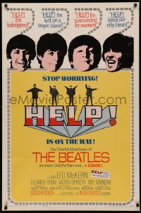 4d0385 HELP 1sh 1965 great images of Beatles, John, Paul, George & Ringo, rare tri-folded version!