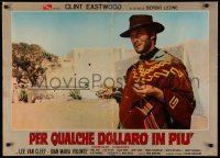 4d0523 FOR A FEW DOLLARS MORE Italian 27x37 pbusta 1965 best c/u of Clint Eastwood with rifle, rare!