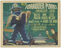 4d0331 FORBIDDEN PLANET TC 1956 great artwork of Robby the Robot carrying Anne Francis, classic!