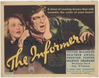 4d0333 INFORMER TC 1935 John Ford classic, art of Victor McLaglen & Heather Angel, very rare!