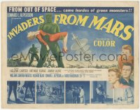 4d0334 INVADERS FROM MARS TC 1953 classic, art of hordes of green monsters from outer space!