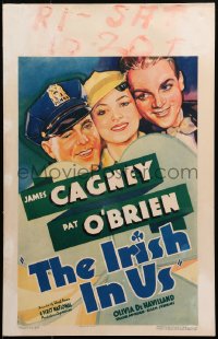 4d0194 IRISH IN US WC 1935 art of Olivia De Havilland between James Cagney & Pat O'Brien!