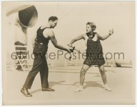 4w1290 HIS CAPTIVE WOMAN candid 7.75x10 still 1929 Dorothy Mackaill practicing with fencing master!