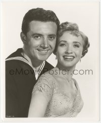 4w1291 HIT THE DECK deluxe 8.25x10 still 1955 great smiling portrait of Jane Powell & Vic Damone!