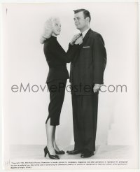 4w1316 I MARRIED A WOMAN 8.25x10 still 1958 full-length sexy Diana Dors fixing George Gobel's tie!