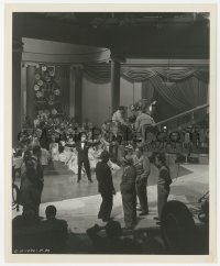 4w1357 JOLSON STORY candid 8.25x10 still 1946 camera on boom filming Larry Parks on stage!