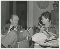 4w1388 LAURA candid 8.25x10 still 1944 Gene Tierney smoking on set with director Otto Preminger!