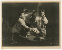 4w1390 LAUREL-HARDY MURDER CASE 8x10.25 still 1930 Stan on phone by Ollie attacked, ultra rare!