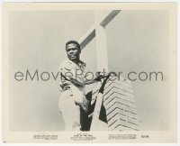 4w1401 LILIES OF THE FIELD 8.25x10.25 still 1963 Sidney Poitier as Homer Smith on ladder by cross!