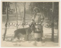 4w1422 LOVE MASTER 8x10.25 still 1924 portrait of Strongheart the dog & Lillian Rich in the snow!