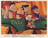 4w0913 MAN CALLED FLINTSTONE color 8x10 still 1966 Fred, Wilma, Barney, Betty, Pebbles & Bam Bam in taxi!