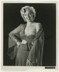 4w1453 MARILYN MONROE 8x10 still 1953 sexy smiling portrait in gown with one exposed shoulder!