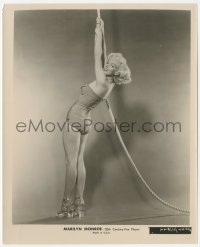 4w1452 MARILYN MONROE 8x10 still 1953 in sexy skimpy bathing suit & high heels holding onto rope!