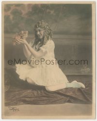 4w0919 MARY PICKFORD color deluxe 8x10 still 1920s adorable portrait with kitten by Hartsook!