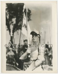 4w1354 JOAN OF ARC English 8x10.25 still 1948 best portrait of Ingrid Bergman in armor with sword!
