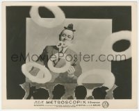 4w1468 METROSCOPIX English FOH LC 1953 cool 3-D art of man blowing smoke rings at audience!