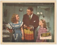 4w0581 HOME SWEET HOMICIDE LC #6 1946 Randolph Scott in kitchen w/ Peggy Ann Garner & Connie Marshall