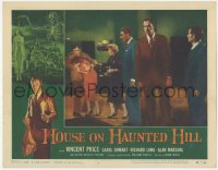 4w0586 HOUSE ON HAUNTED HILL LC #4 1959 Cook watches Vincent Price as Long helps Carolyn Craig!