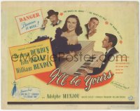 4w0162 I'LL BE YOURS TC 1946 pretty Deanna Durbin, Tom Drake, William Bendix, Adolphe Menjou