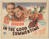 4w0166 IN THE GOOD OLD SUMMERTIME TC 1949 wonderful art of Judy Garland & Van Johnson swinging!