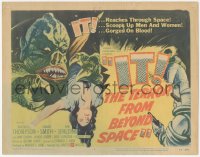 4w0173 IT! THE TERROR FROM BEYOND SPACE TC 1958 great artwork of wacky monster with female victim!