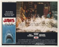 4w0610 JAWS LC #8 1975 Roy Scheider, Robert Shaw & Richard Dreyfuss need a bigger boat, Spielberg!