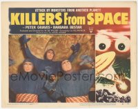 4w0621 KILLERS FROM SPACE LC #1 1954 best c/u of bulb-eyed men who invade Earth from flying saucers!