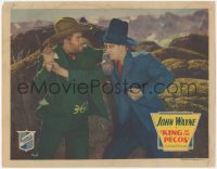 4w0625 KING OF THE PECOS LC 1936 close up of young John Wayne fighting bad guy in Texas!