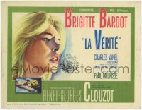 4w0180 LA VERITE TC 1961 close up art of super sexy Brigitte Bardot, Henri-Georges Clouzot