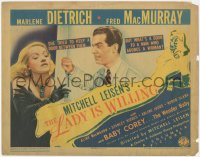 4w0183 LADY IS WILLING TC 1942 Marlene Dietrich pretends to marry Fred MacMurray for a baby!