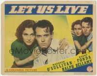 4w0640 LET US LIVE LC 1939 best close up of Maureen O'Sullivan with her arms around Henry Fonda!