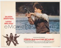 4w0642 LITTLE BIG MAN LC #4 1971 best c/u of Dustin Hoffman pointing gun, directed by Arthur Penn!