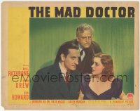 4w0648 MAD DOCTOR LC 1940 close up of Ralph Morgan looming over Basil Rathbone & Ellen Drew!