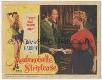 4w0651 MADEMOISELLE STRIPTEASE LC #2 1957 c/u of sexy Brigitte Bardot, France's most lucious export!