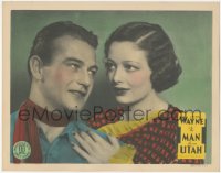 4w0654 MAN FROM UTAH LC R1930s best romantic close up of John Wayne & pretty Polly Ann Young, rare!