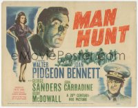 4w0208 MAN HUNT TC 1941 great art of Walter Pidgeon, Joan Bennett & uniformed George Sanders!