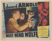 4w0664 MEET NERO WOLFE LC 1936 Victor Jory & Joan Perry grab hand of gunman, Edward Arnold in border!