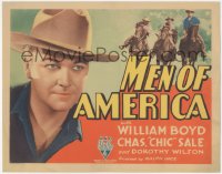 4w0219 MEN OF AMERICA TC 1932 great close up of farmer William Boyd & riding horses with cowboys!