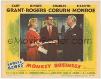 4w0676 MONKEY BUSINESS LC #2 1952 c/u of Cary Grant between sexy Marilyn Monroe & Charles Coburn!