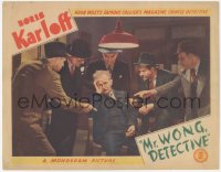 4w0684 MR. WONG, DETECTIVE LC 1938 Boris Karloff, Grant Withers & George Lloyd interrogate St. Polis!