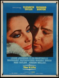 5b0394 V.I.P.S 30x40 1963 great close up of sexy Elizabeth Taylor & Richard Burton!