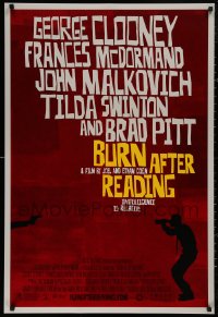 5b0854 BURN AFTER READING DS 1sh 2008 Joel & Ethan Coen, intelligence is relative!