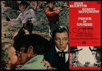 5b0453 5 CARD STUD Italian 26x38 pbusta 1968 Dean Martin & Robert Mitchum point guns, Stevens!