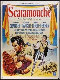 5c1392 SCARAMOUCHE French 1p R1990s different art of Stewart Granger & Eleanor Parker, rare!